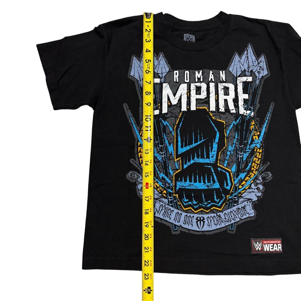 Roman Reigns WWE Authentic Spare No One Spear Everyone Youth Large Black T-Shirt - Picture 7 of 7